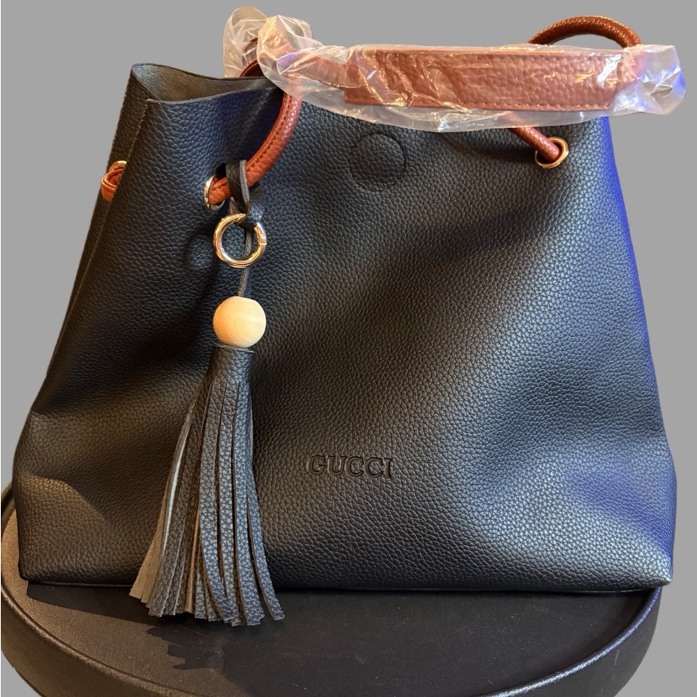Designer bucket bag